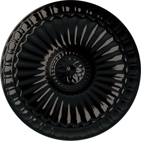 Ekena Millwork Linus Ceiling Medallion, Hand-Painted Black Pearl, 11 1/4"OD x 1 1/8"P CM11LIBPS